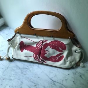 J Crew St Barth lobster canvas purse